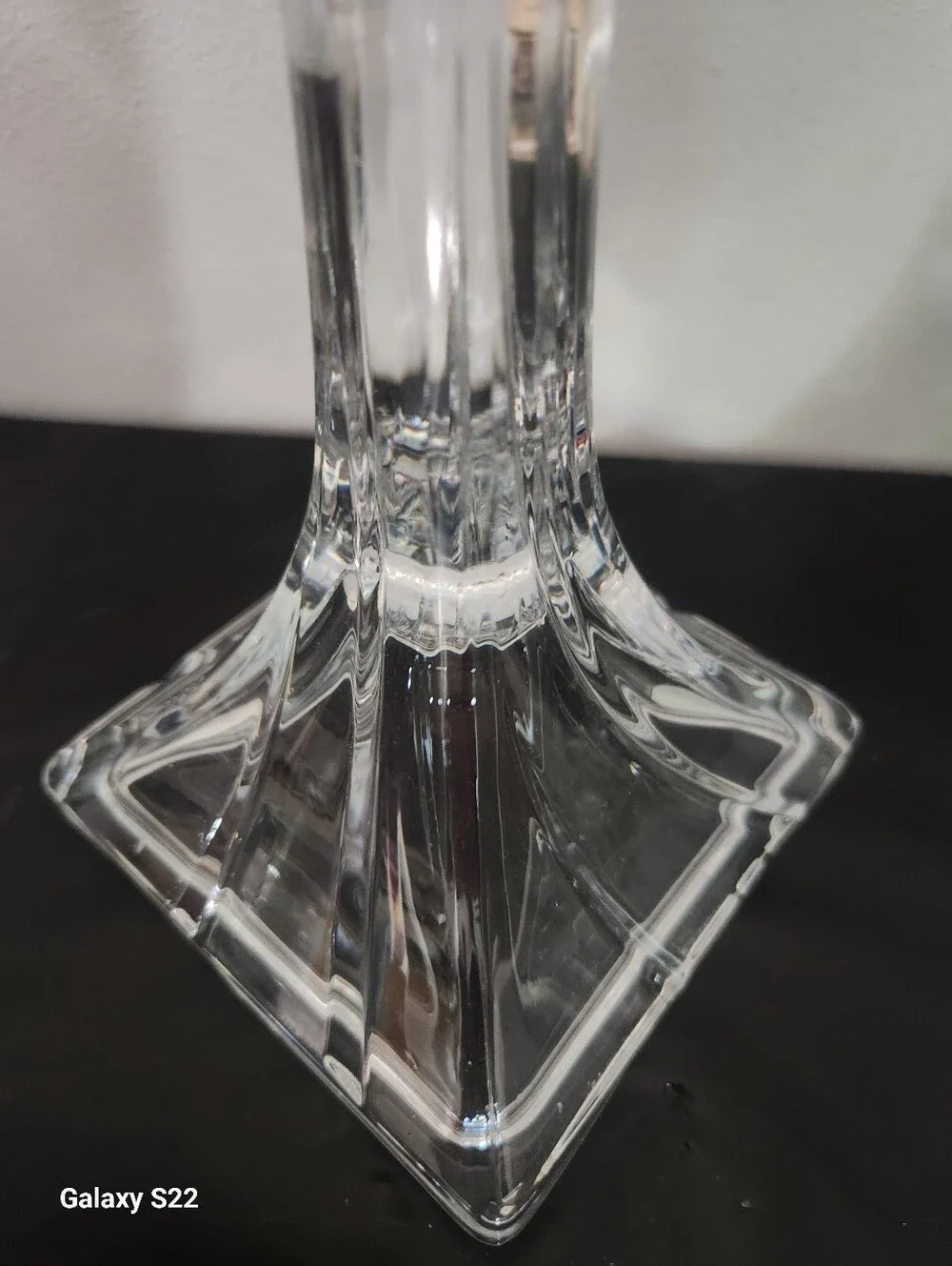 Toscany 24% Lead Crystal Clear  Candlestick Pair - Elegant Home Accents